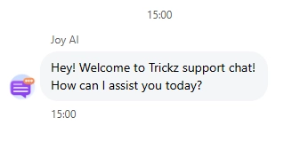 Trickz Casinon live-chat, jonka kautta pelaajat voivat ottaa yhteyttä asiakaspalveluun