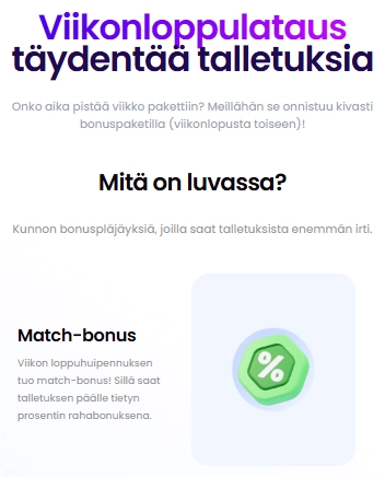 Trickz Casinon viikonlopputalletus tarjoaa lisäbonuksen viikonlopun talletuksille.